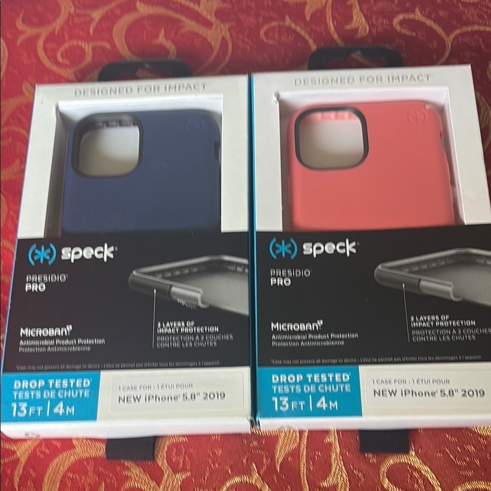 Lot of 2 Speck Presidio Pro iPhone Case - Blue and Pink